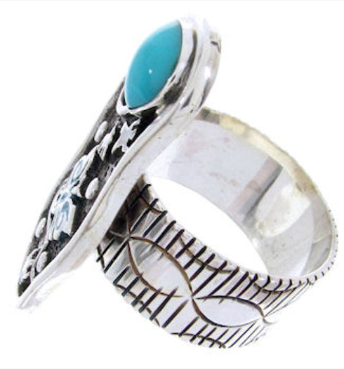 Butterfly Turquoise Silver Southwestern Ring Size 5-1/2 MW66855